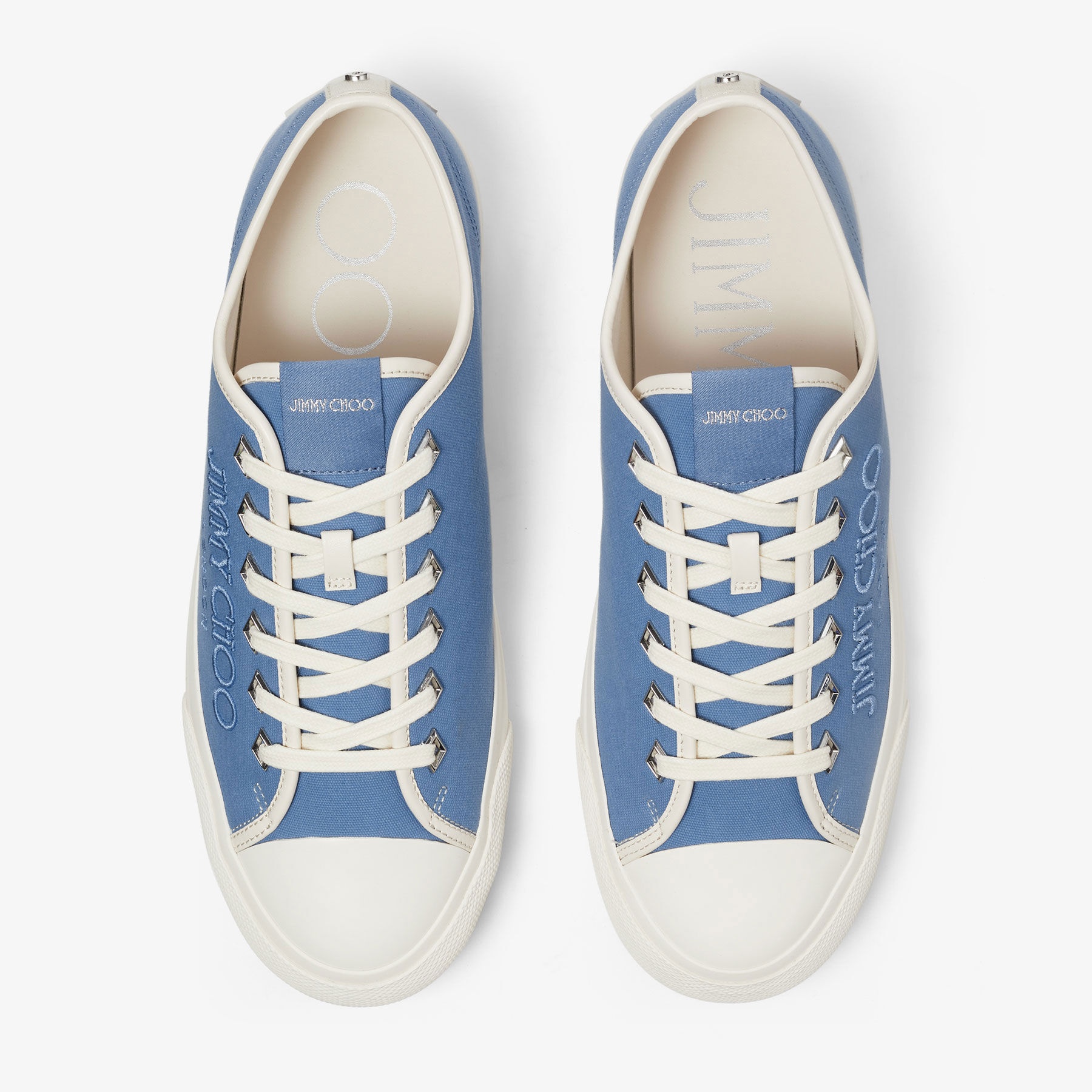 Palma/M
Denim and Latte Canvas Low-Top Trainers with Embroidered Logo - 4