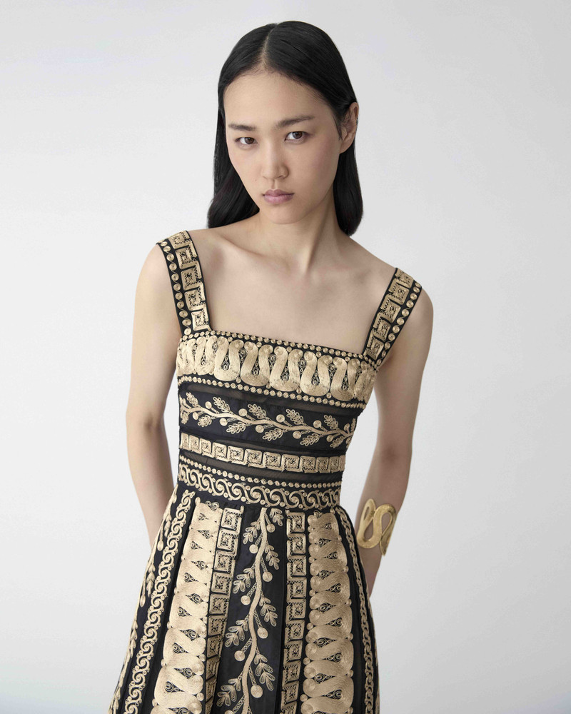 Embroidered A-Line Gown 4