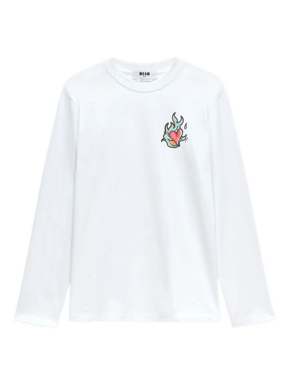 heart-print long-sleeve T-shirt - 1