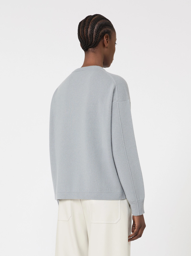 NEBBIE Boxy-fit wool and cashmere sweater - LIGHT BLUE 4