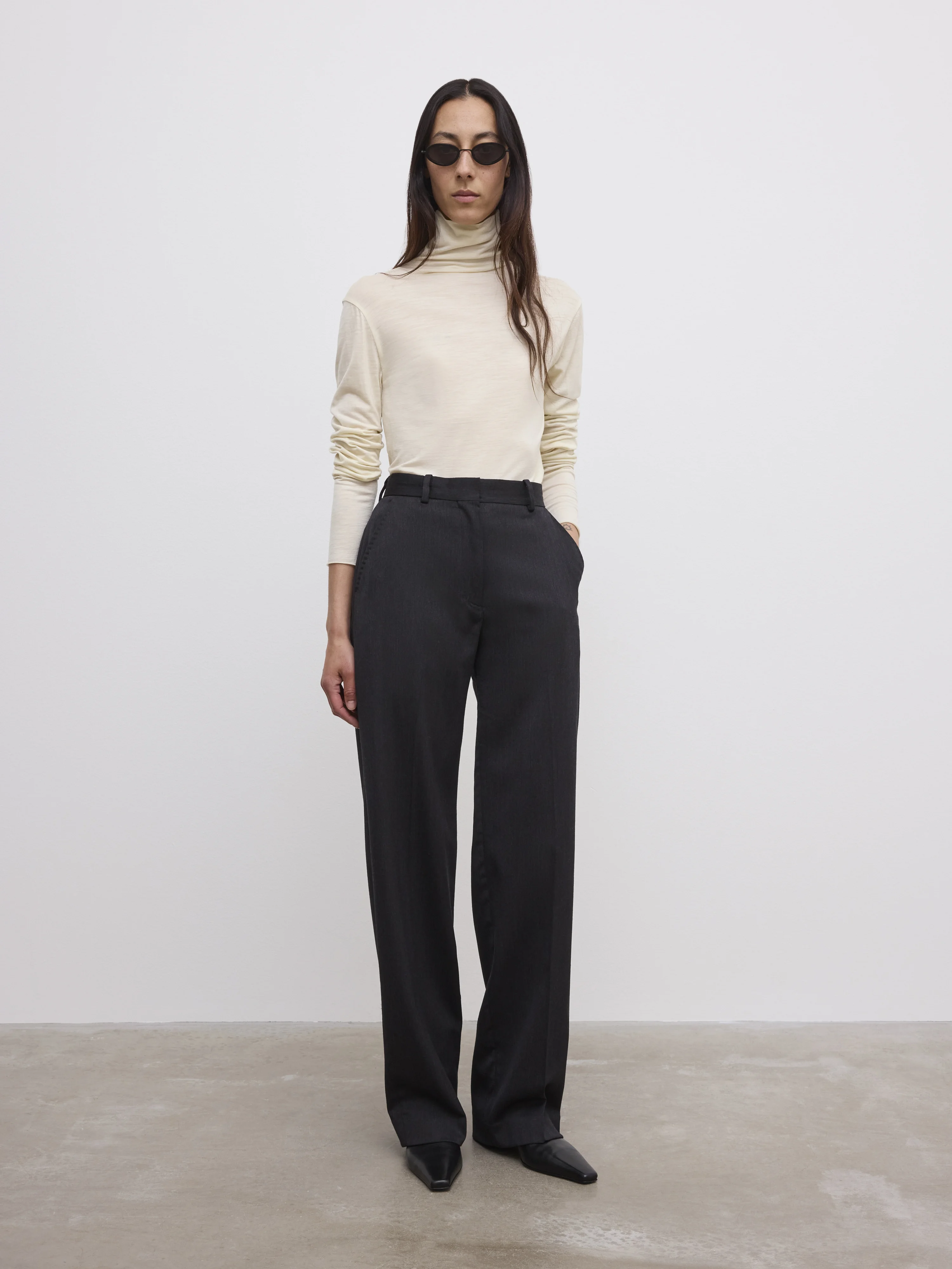 Tapered Wool Trousers - 1