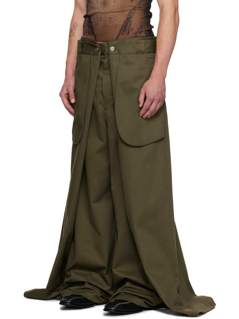 Jean Paul Gaultier Khaki Shayne Oliver Edition 'The Wrap' Trousers outlook