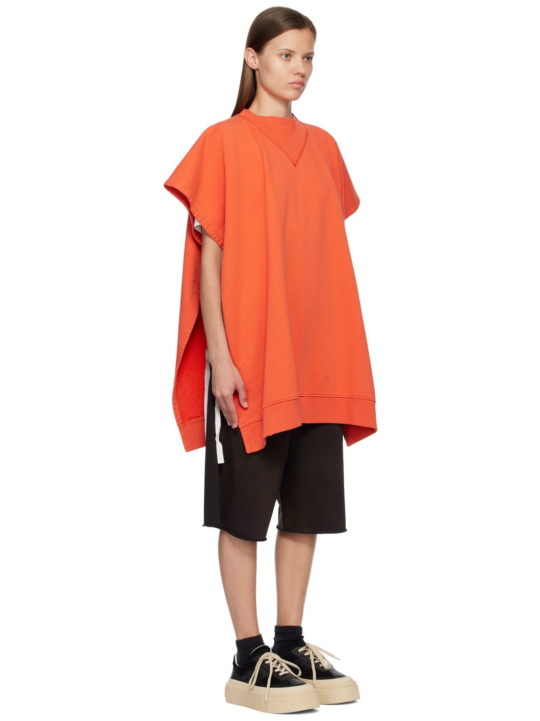 Orange Draped Sweatshirt - 2