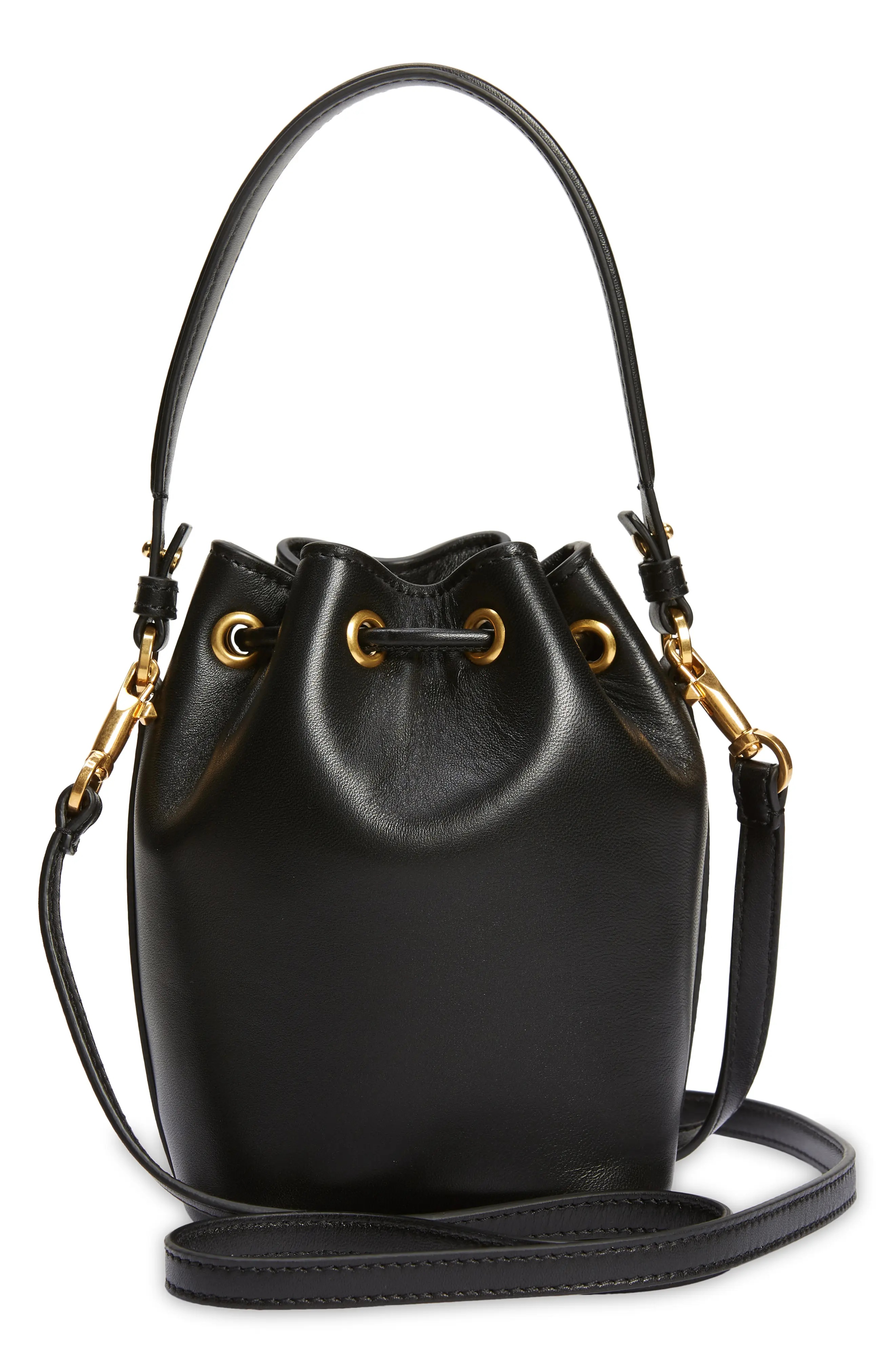 Valentino Mini VLOGO Signature Leather Bucket Bag