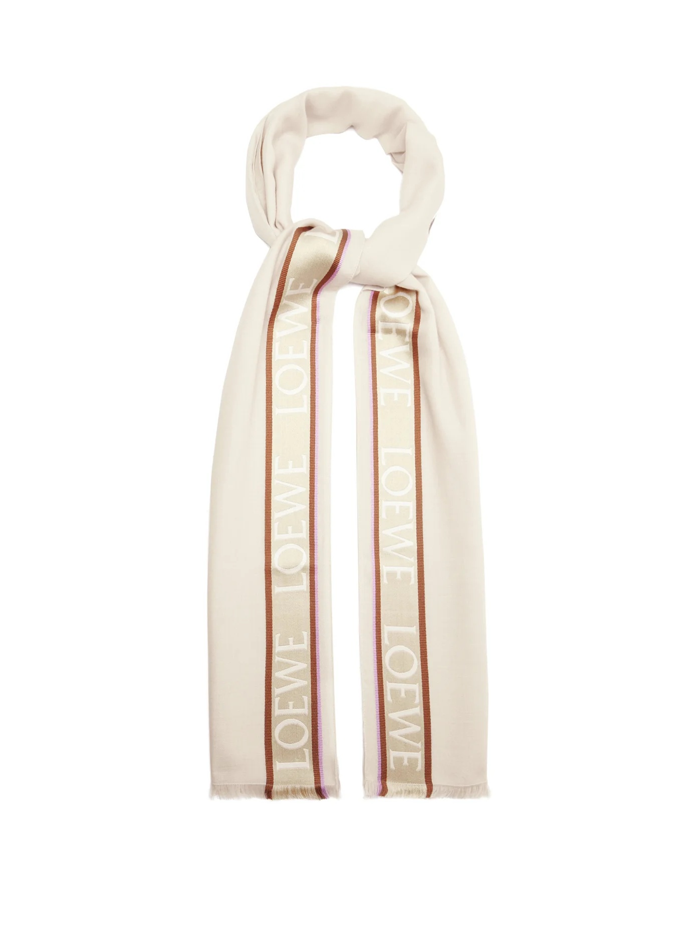 Logo-tape silk-blend faille scarf - 1