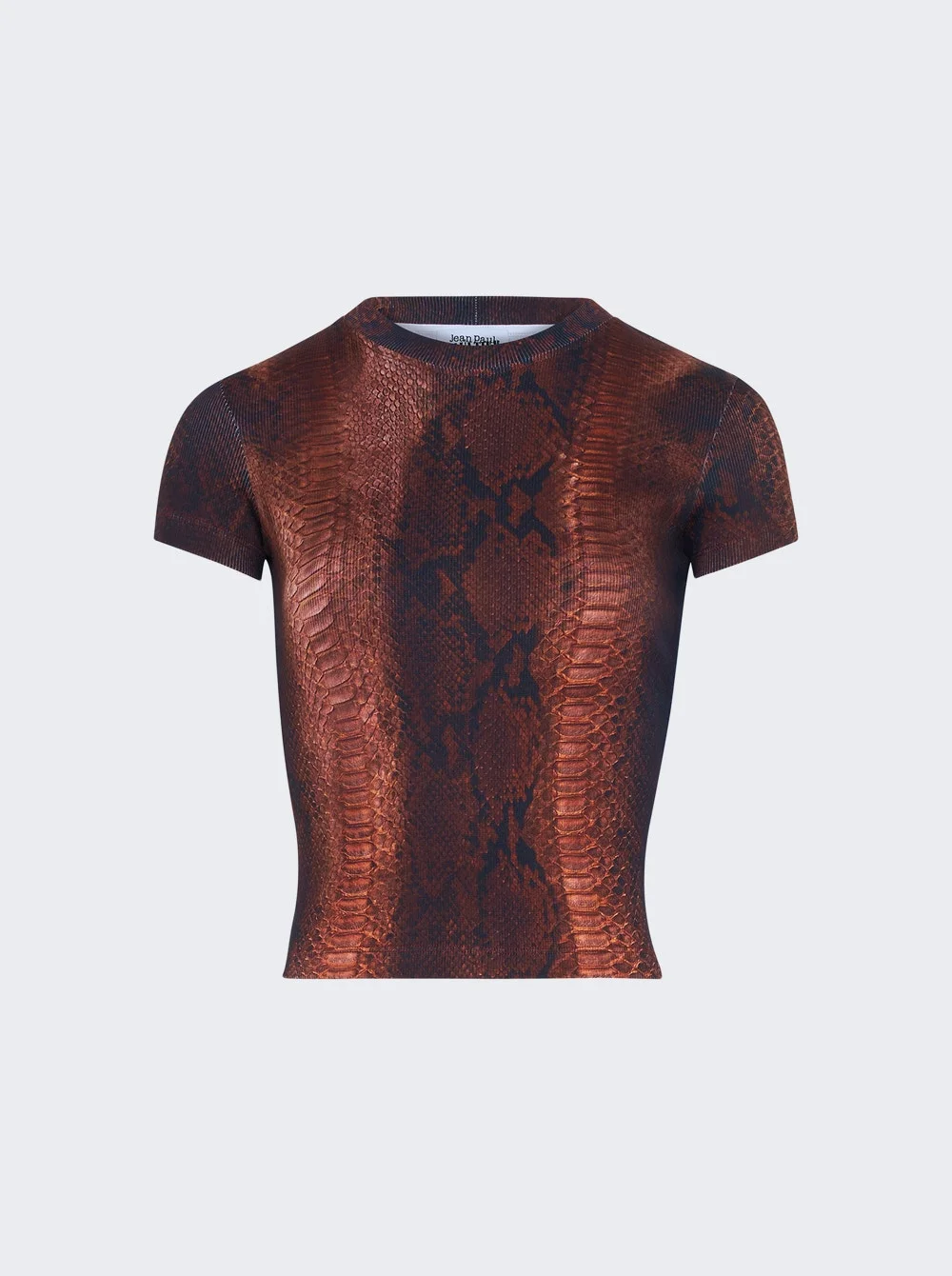 Ribbed Cotton T-shirt Python Print - 1