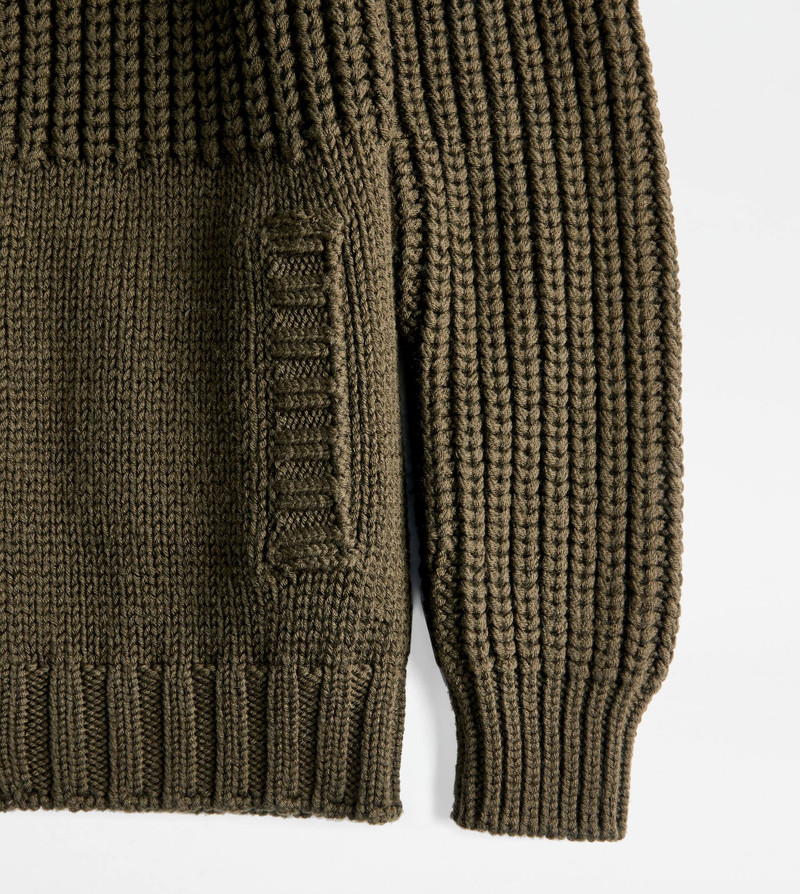 TOD'S ZIPPED CARDIGAN - GREEN 9