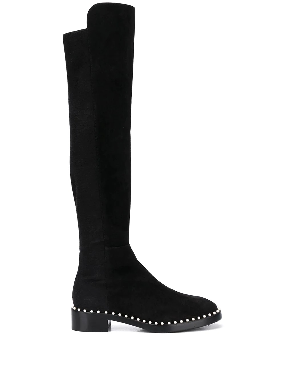 stud trim knee length boots - 1