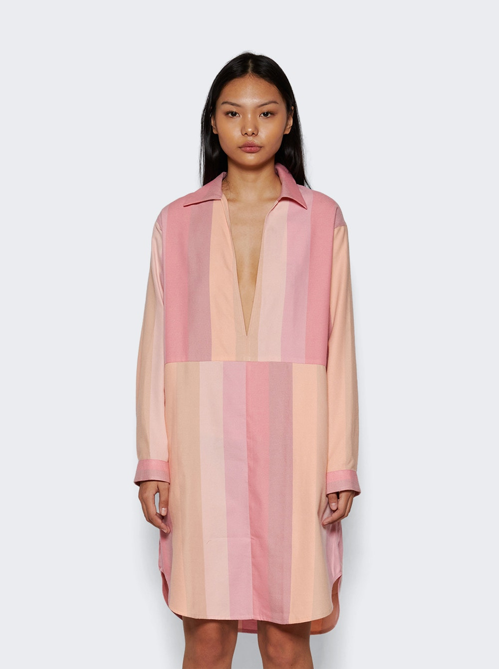 Tunic Dress Pink Vertical Stripes - 3