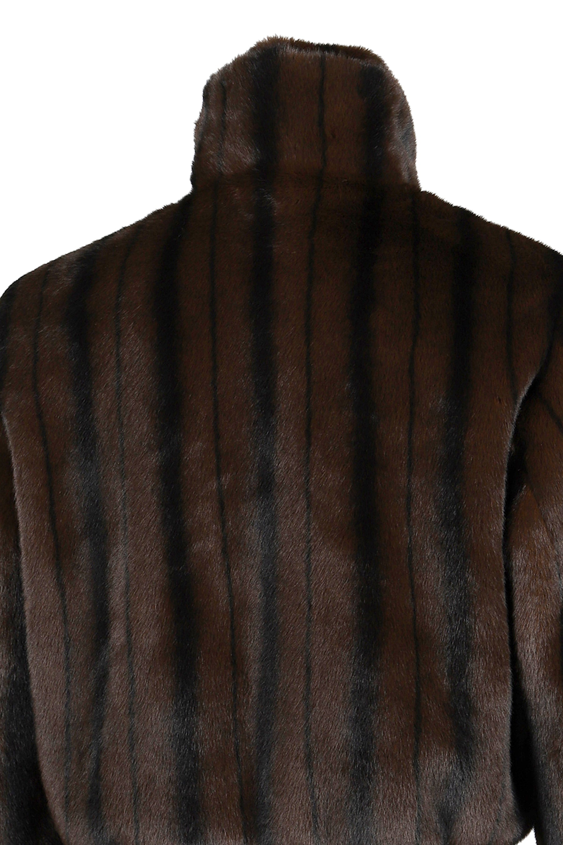 FAUX-MINK HARRINGTON JACKET / BLK BRW - 9