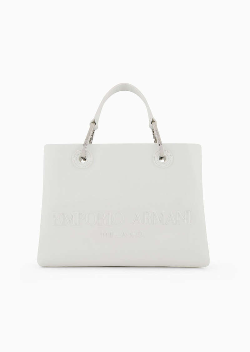 Small MyEA shopper bag with oversized embossed logo 1