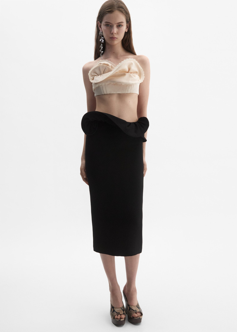 MAGDA BUTRYM Ruffled bandeau top in cream outlook