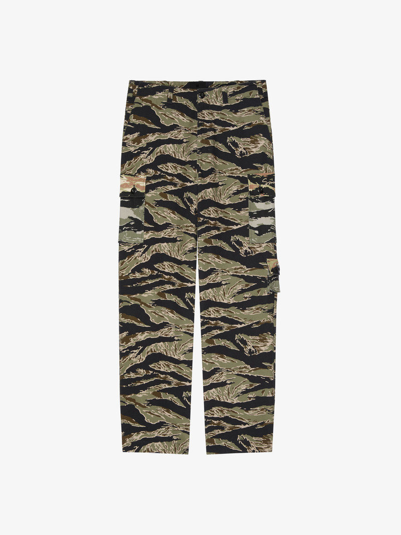 CARGO PANTS IN COTTON WITH CAMO PRINT - 1