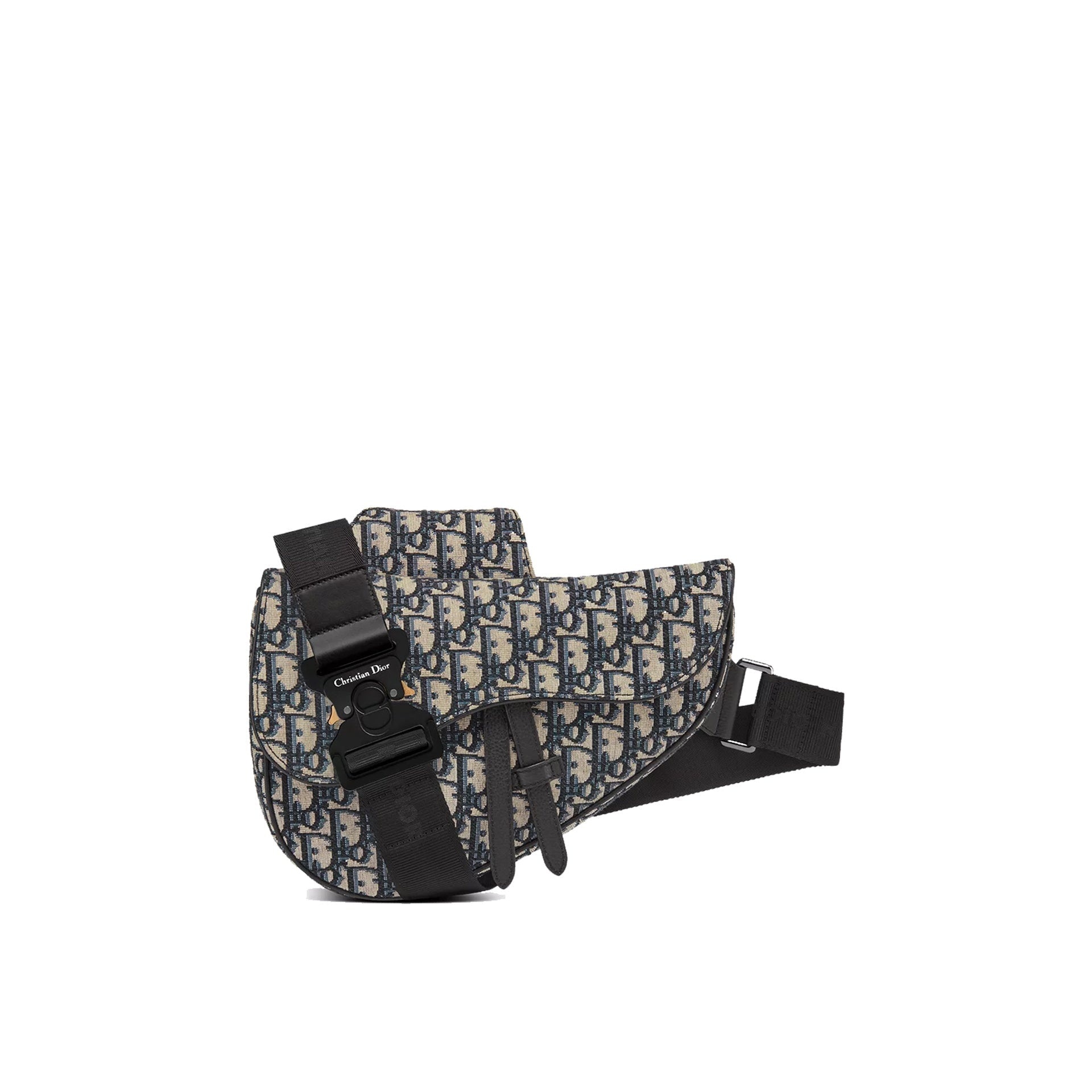 Saddle Bag in Beige and Black Dior Oblique Jacquard - 2