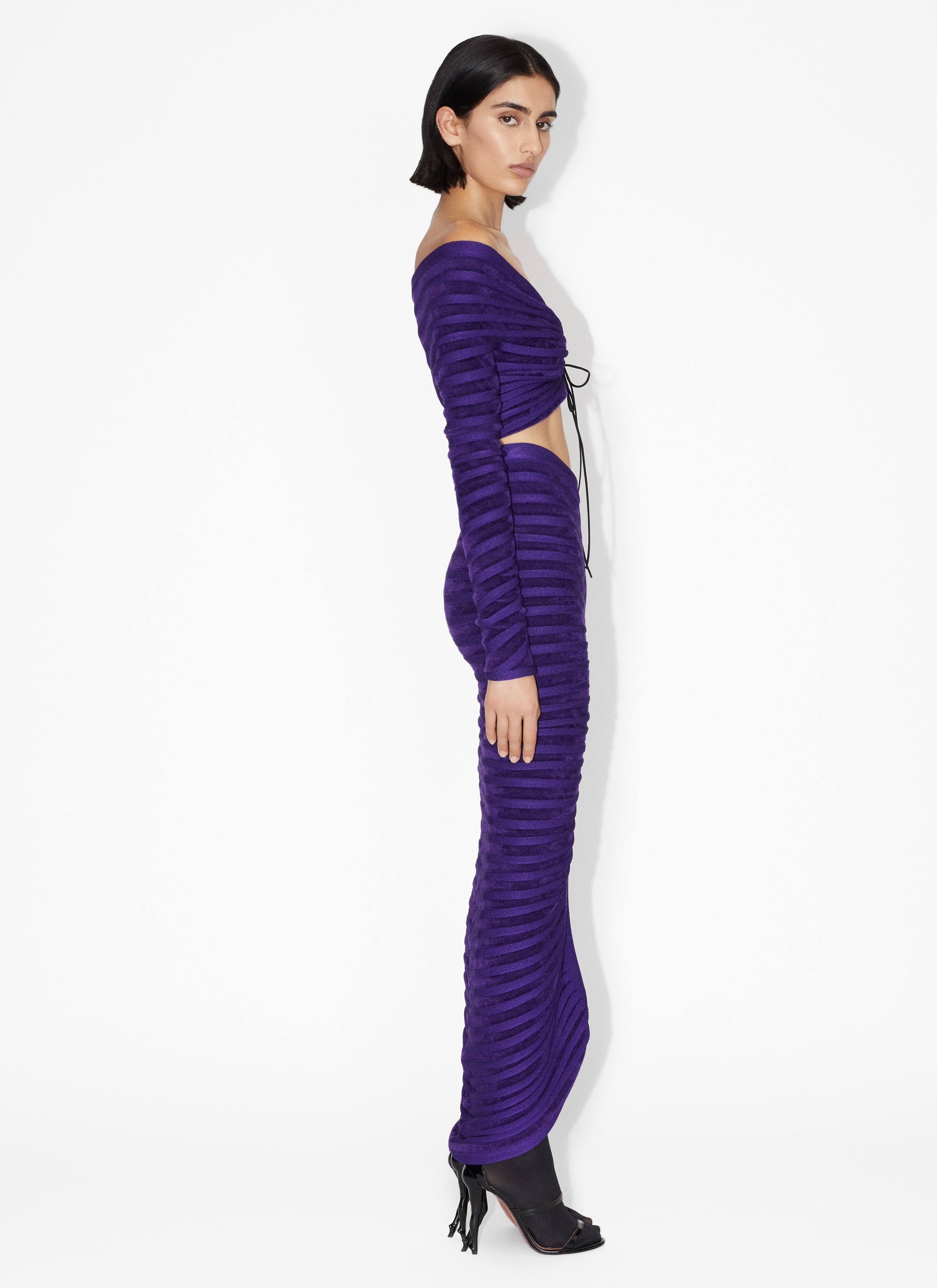 Alaïa OFF-SHOULDER VELVET TOP | REVERSIBLE