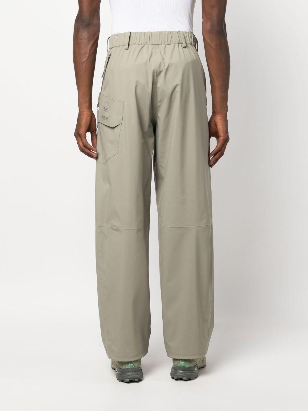 logo-patch belted wide-leg trousers - 4