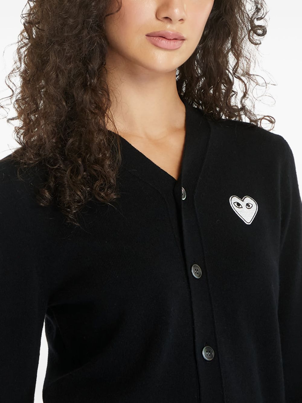 heart-patch wool cardigan - 6