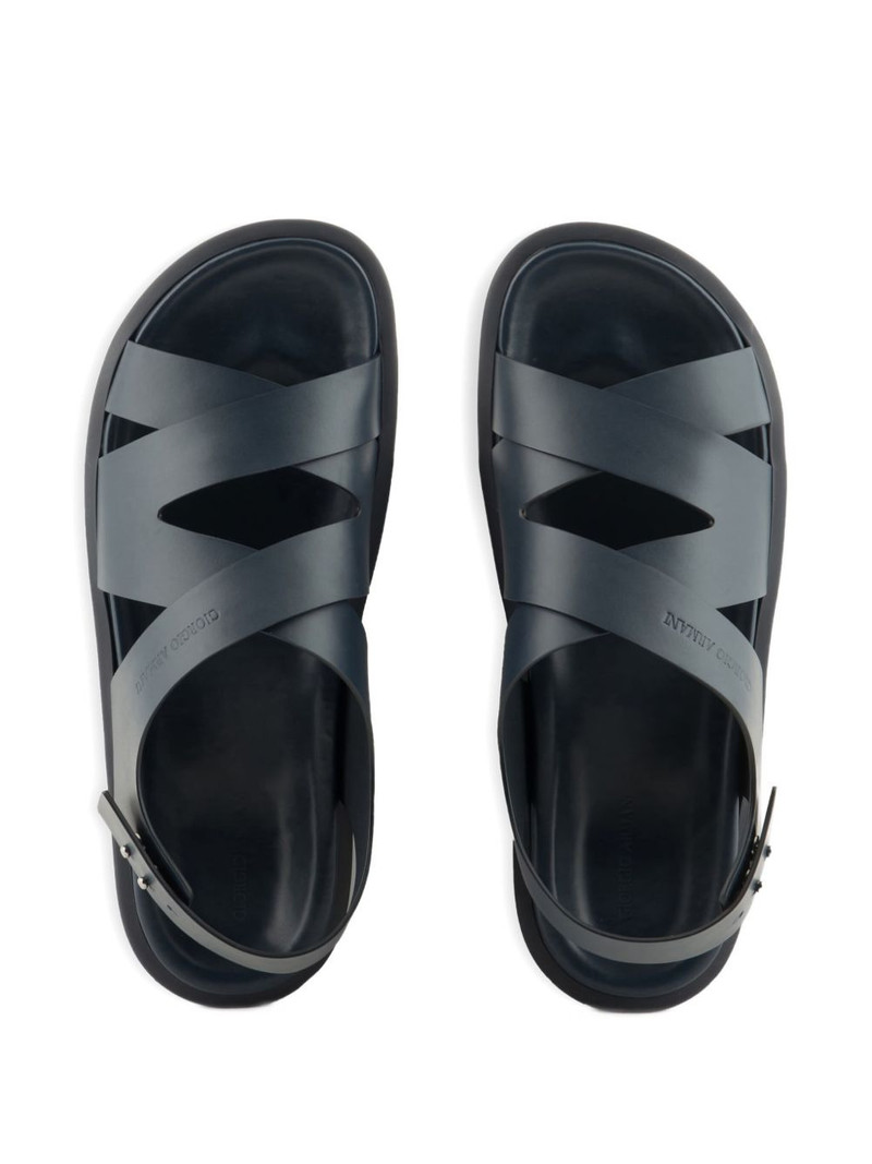 GIORGIO ARMANI crossover-strap sandals outlook