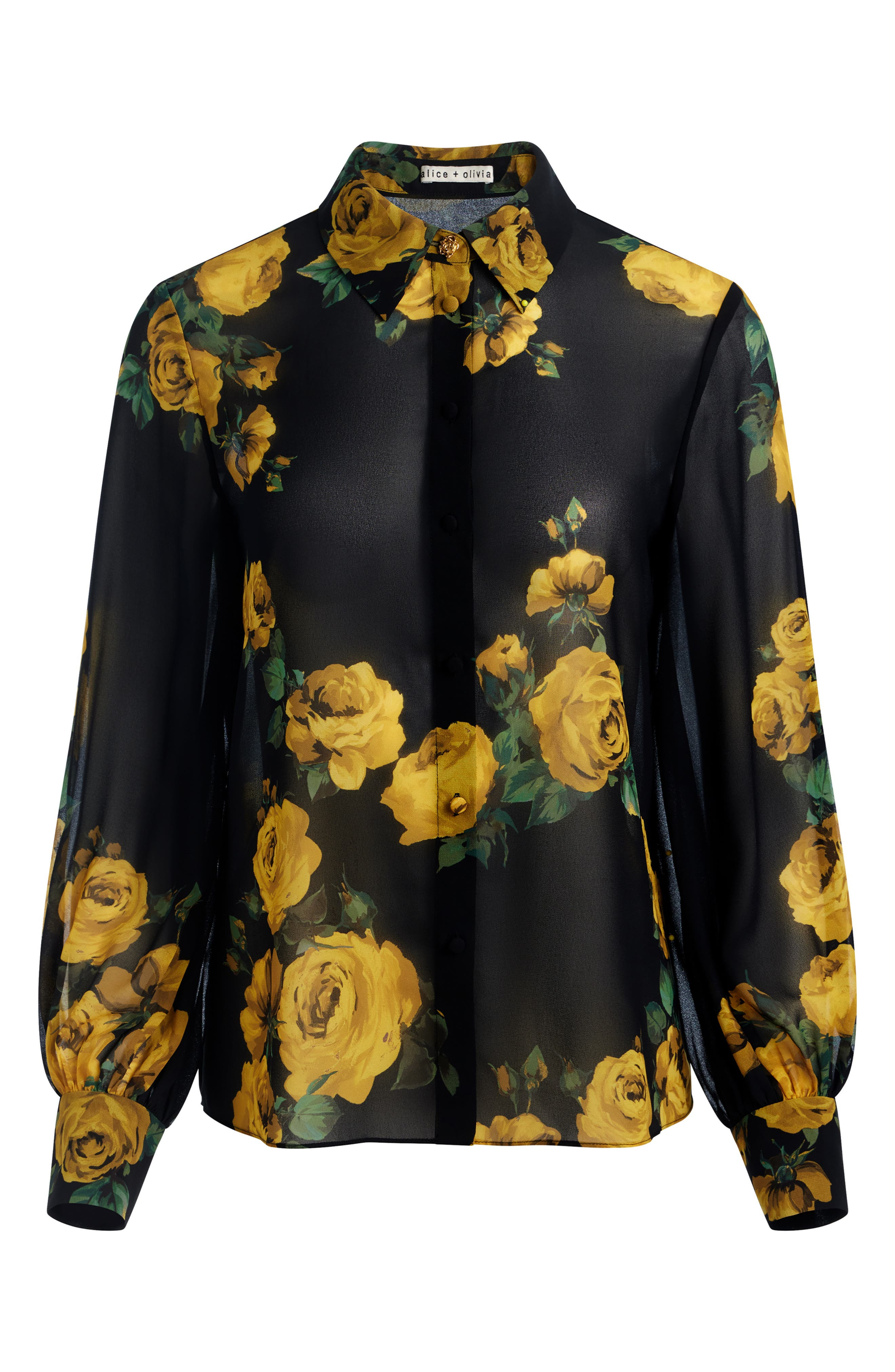 Alice + Olivia Candace Blouson Sleeve Shirt in Rosehips at Nordstrom - 5