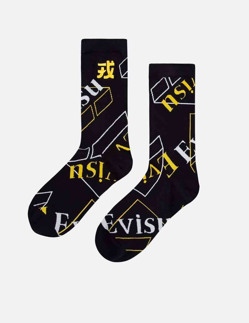 EVISU ALLOVER LOGO JACQUARD LONG SOCKS outlook
