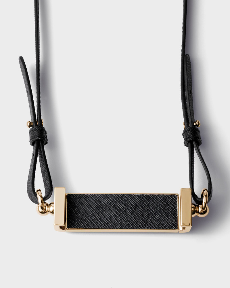 Metal and Saffiano leather smartphone case 3