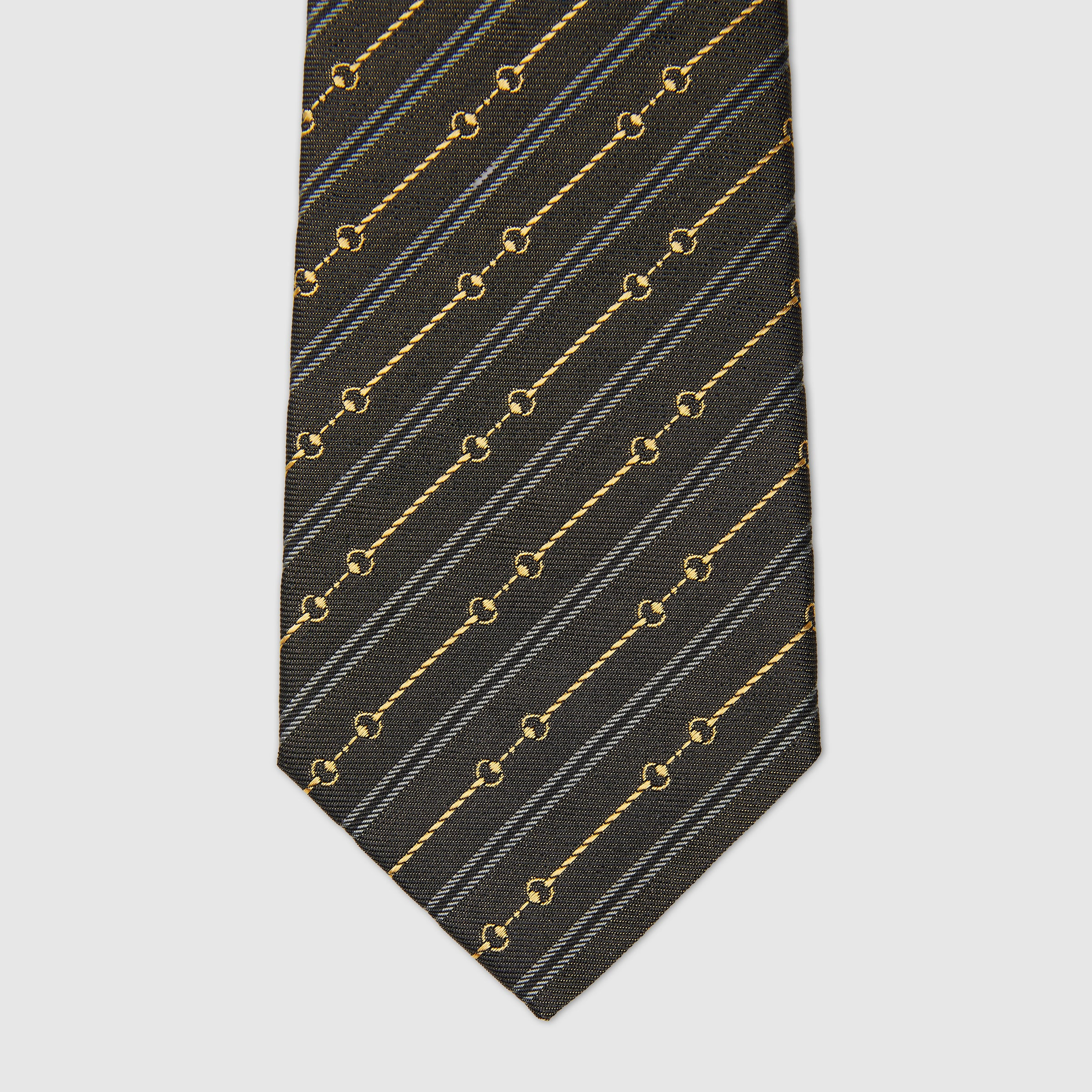 Horsebit silk jacquard tie - 5
