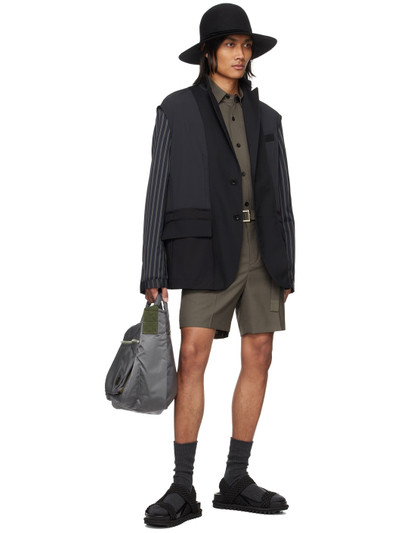 sacai Taupe Suiting Shorts outlook