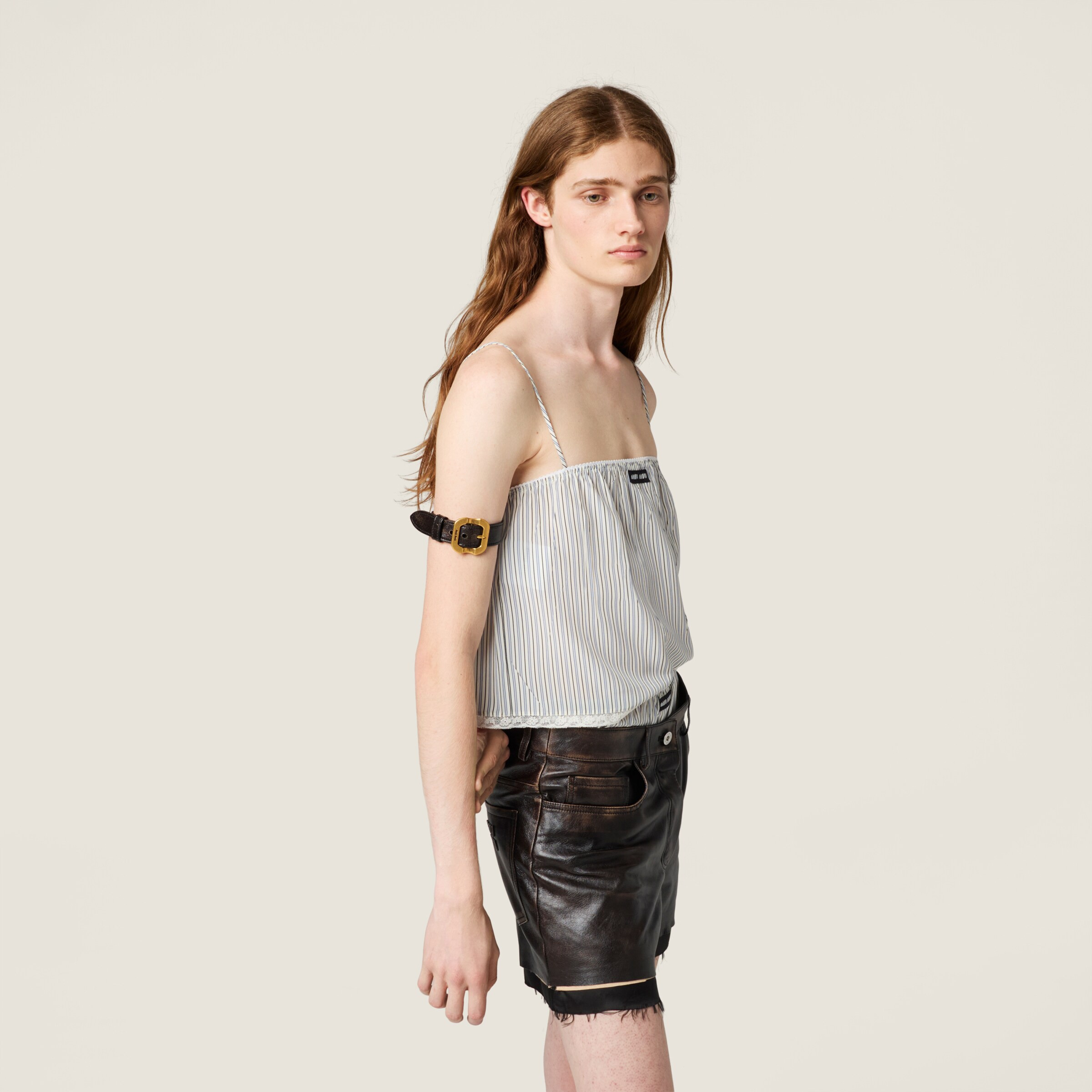 Nappa leather bracelet with buckle - 4