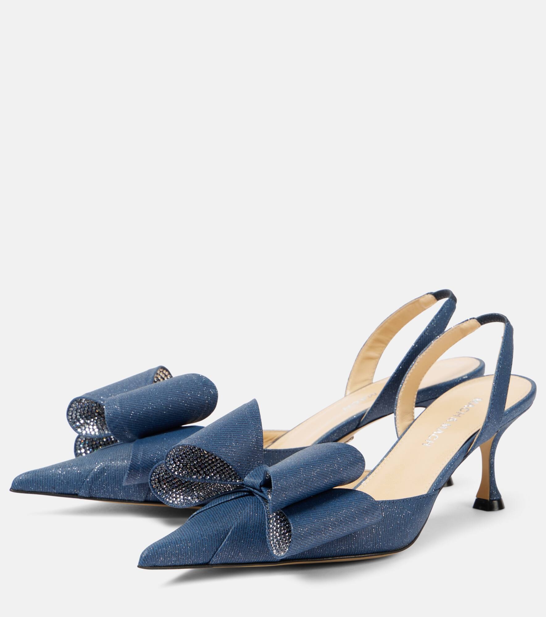 Le Cadeau 65 denim slingback pumps - 4