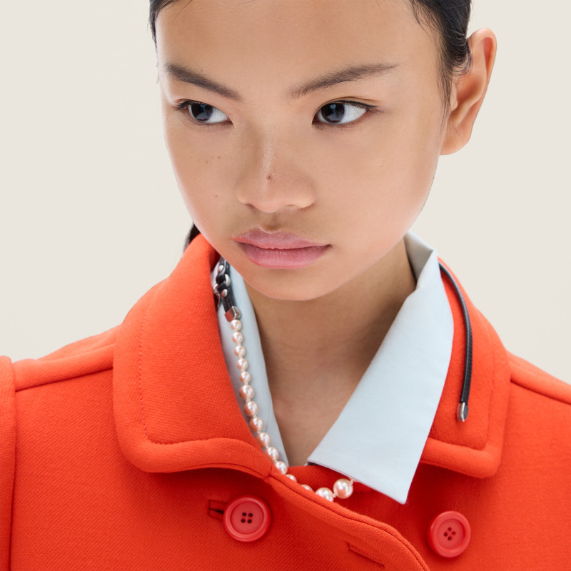 Natté toile double-breasted coat 4