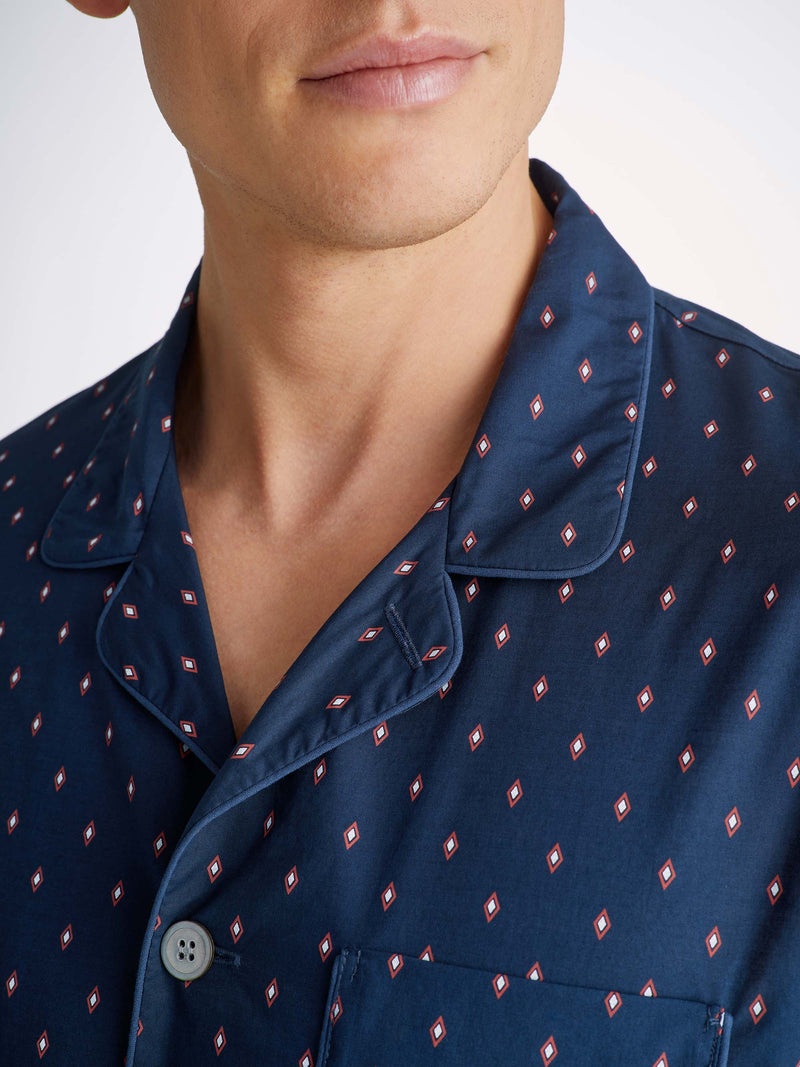 Men's Modern Fit Pyjamas Nelson 96 Cotton Batiste Navy - 5
