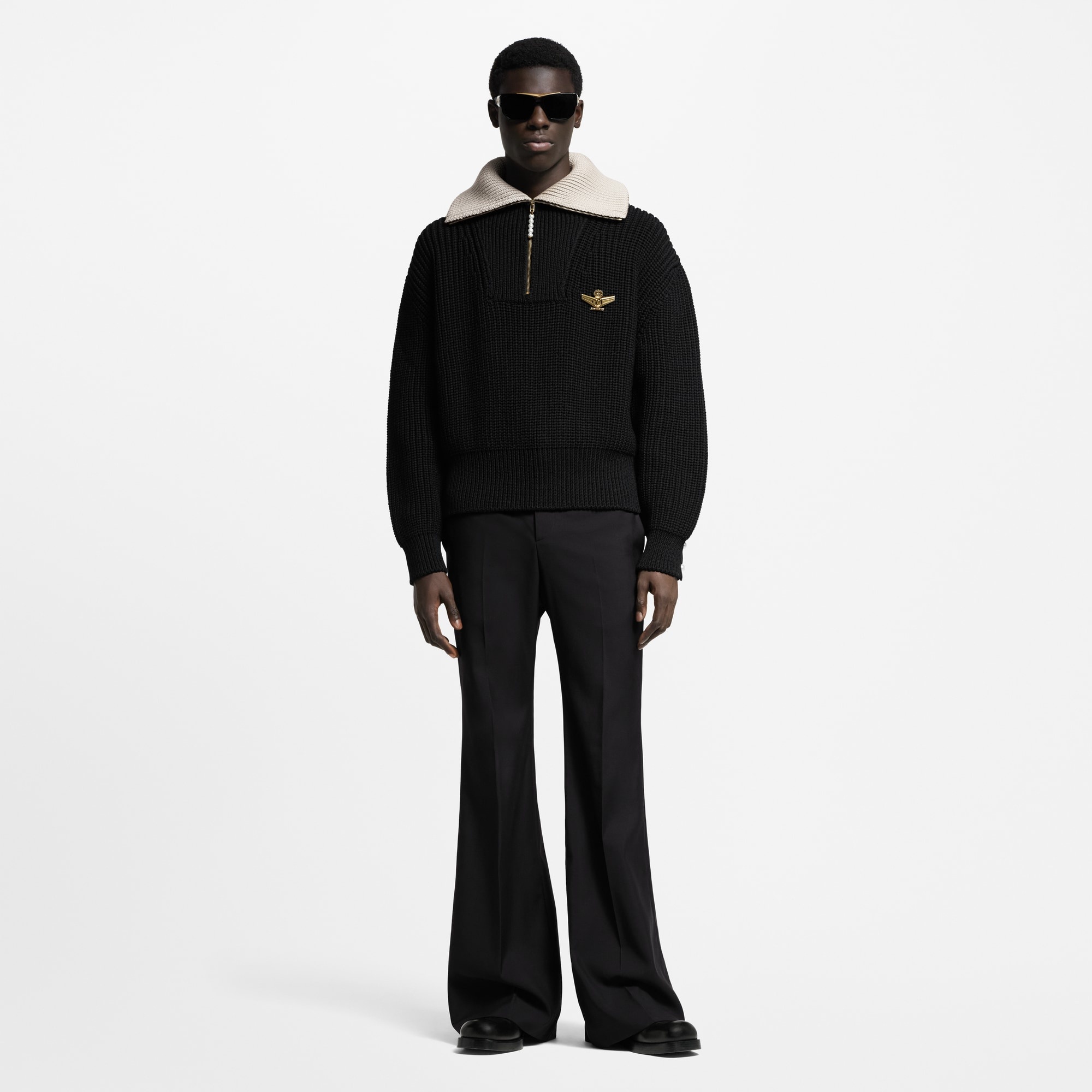 Chunky Wool-Blend Half-Zip Pullover - 3