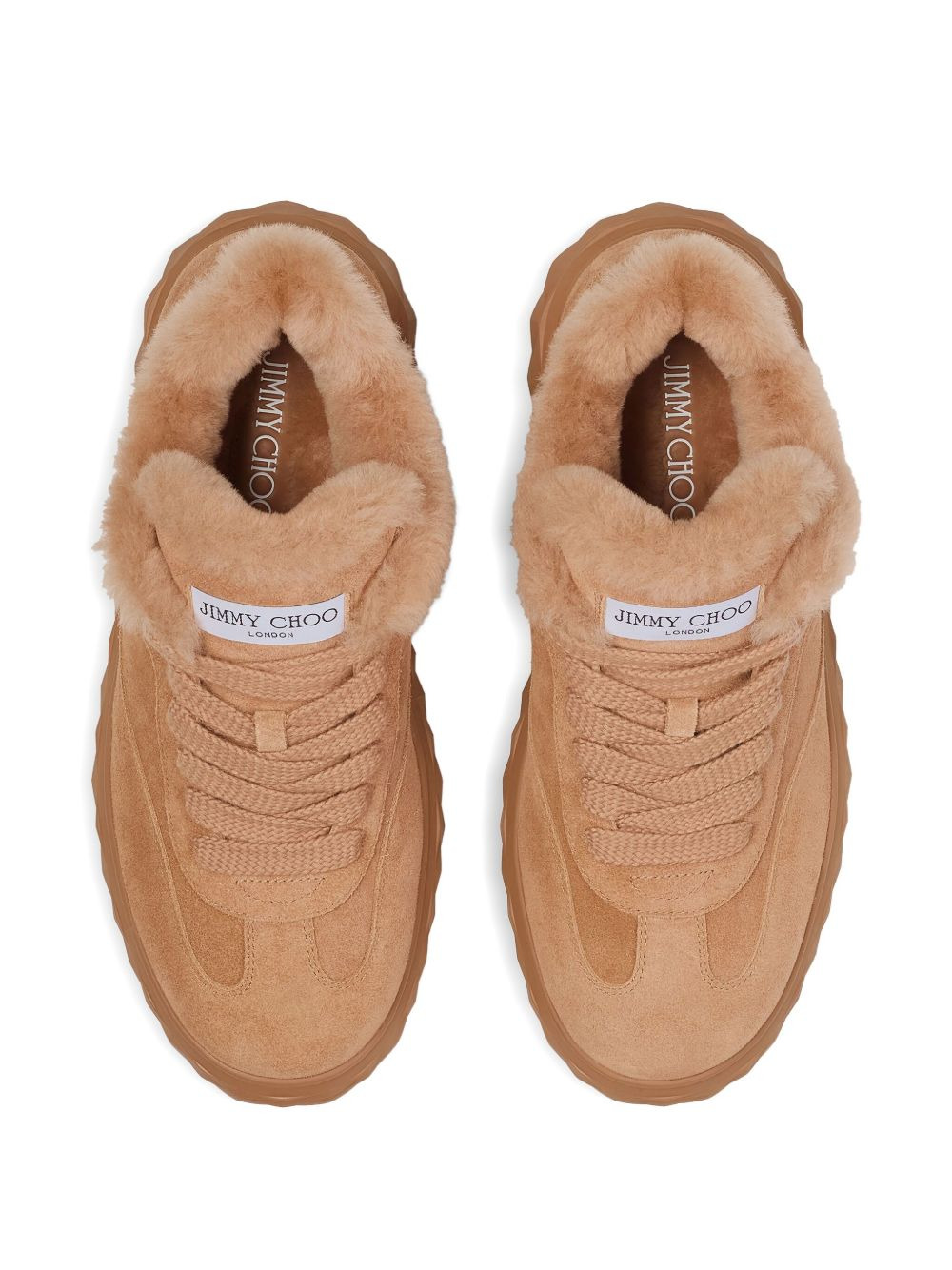 fur-trim Diamond Maxi sneakers - 3