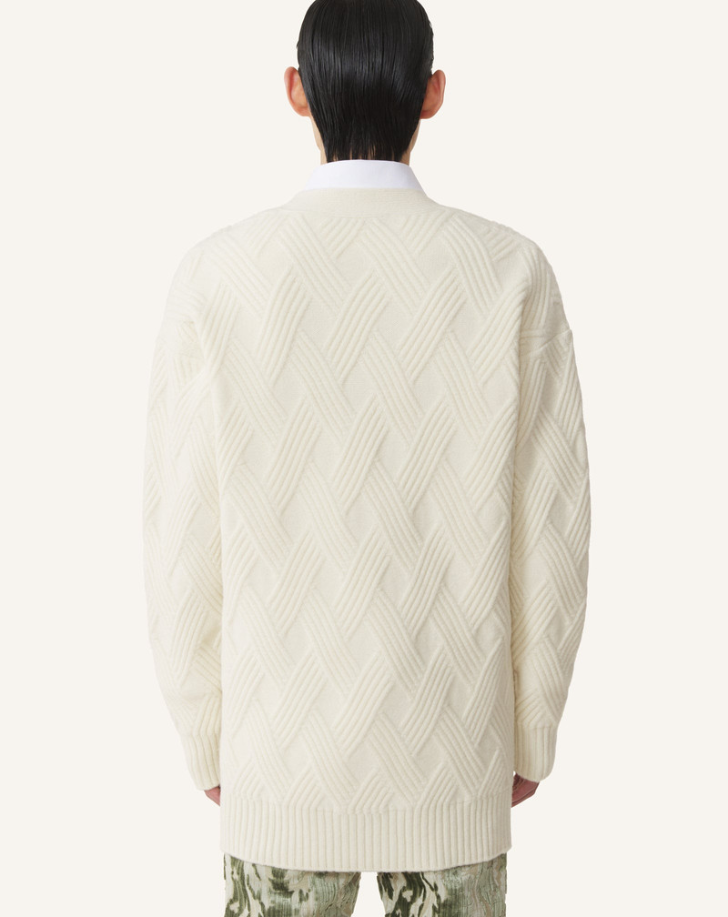 LOOSE-FIT CARDIGAN IN CABLE-KNIT WOOL 4
