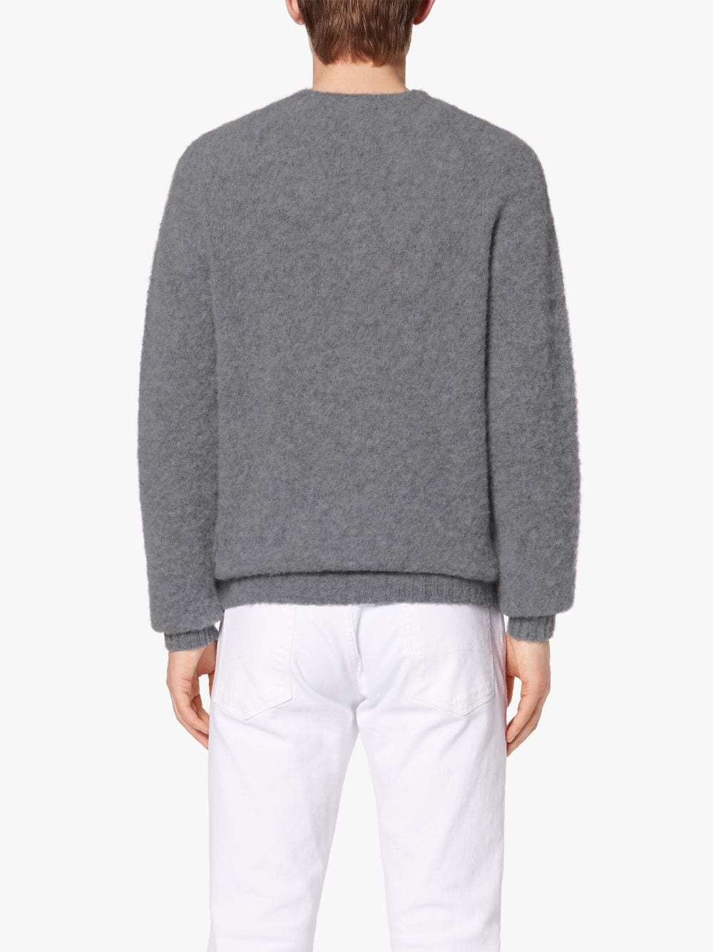HUTCHINS GREY WOOL CREW NECK SWEATER - 4