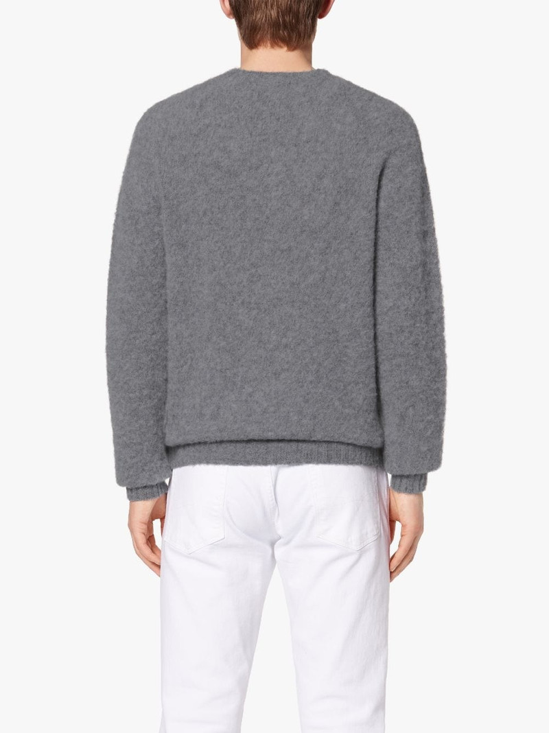 HUTCHINS GREY WOOL CREW NECK SWEATER 4