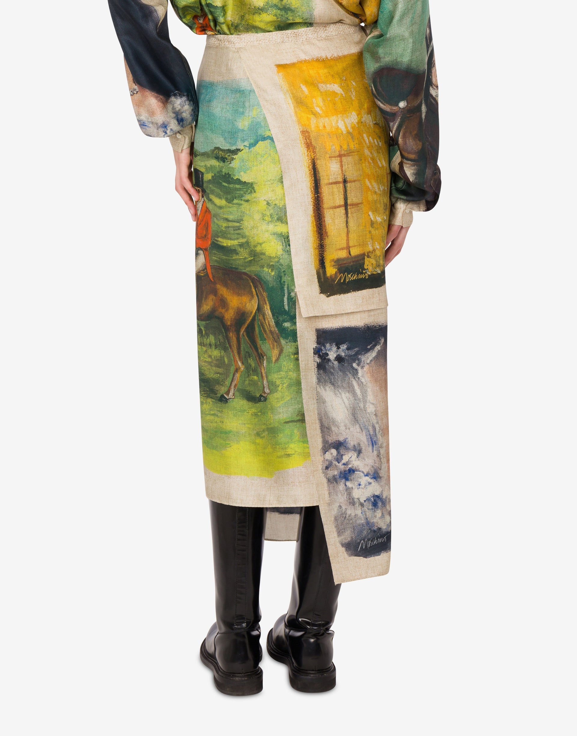 PRINTED SILK TWILL SKIRT - 3