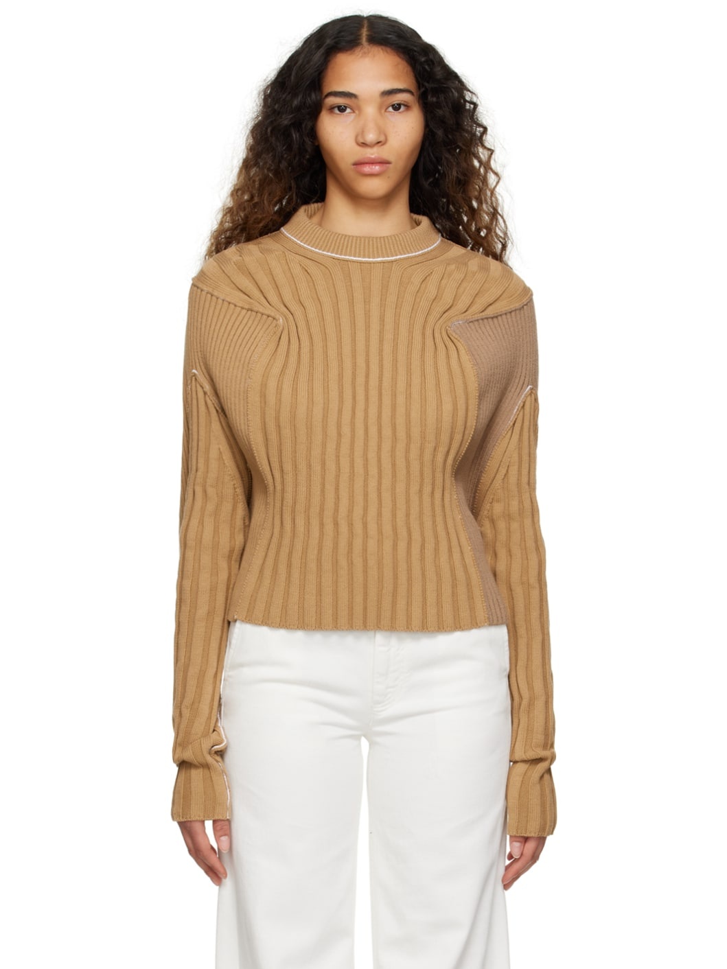 Paneled shops sweater