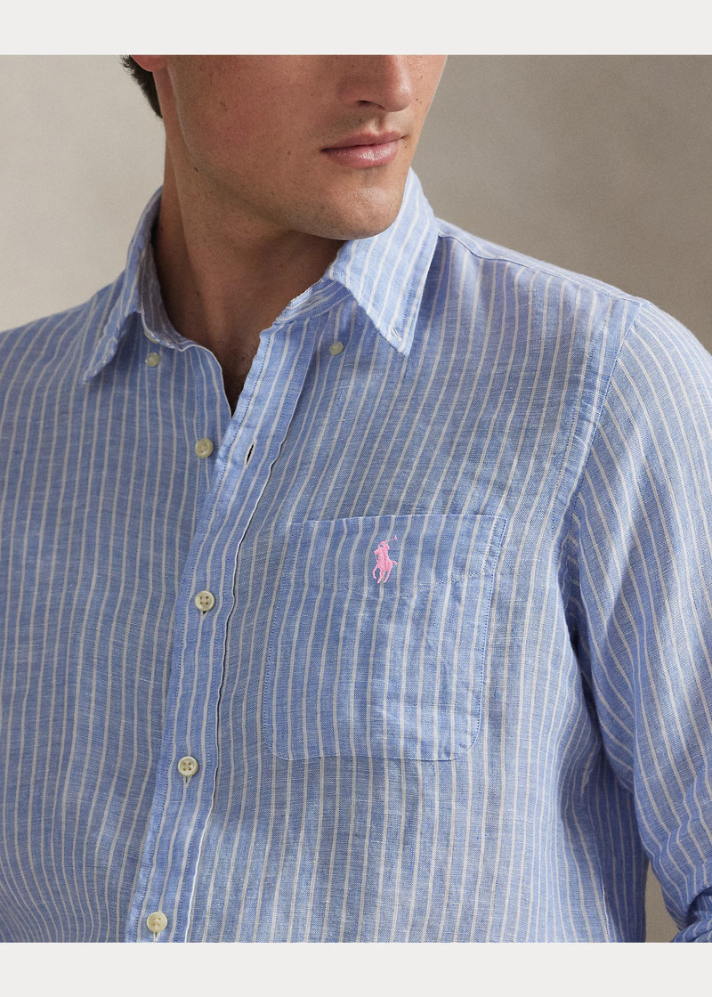 Classic Fit Striped Linen Shirt 5