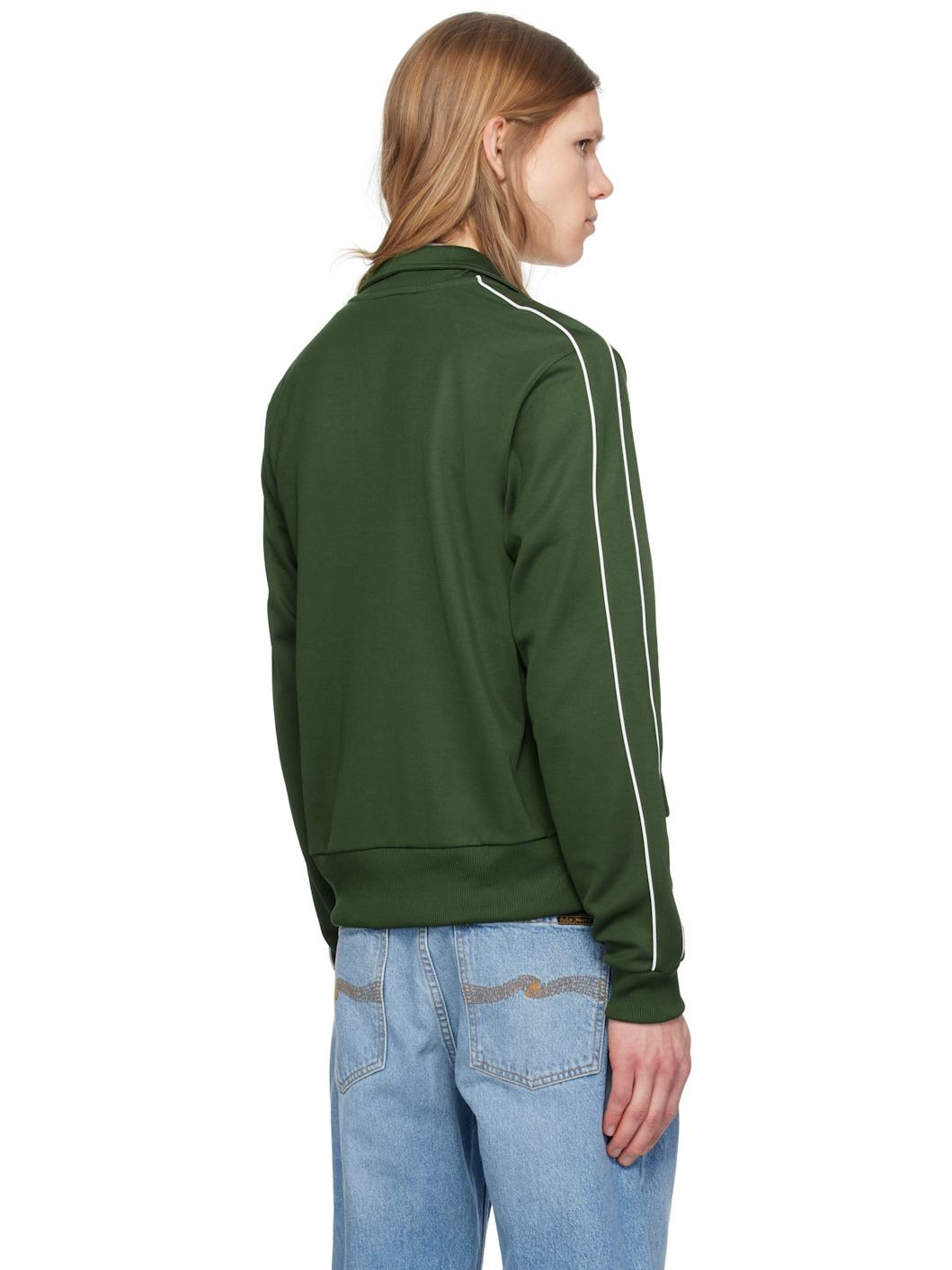 Green Paris Piqué Zip-Up Track Jacket - 3
