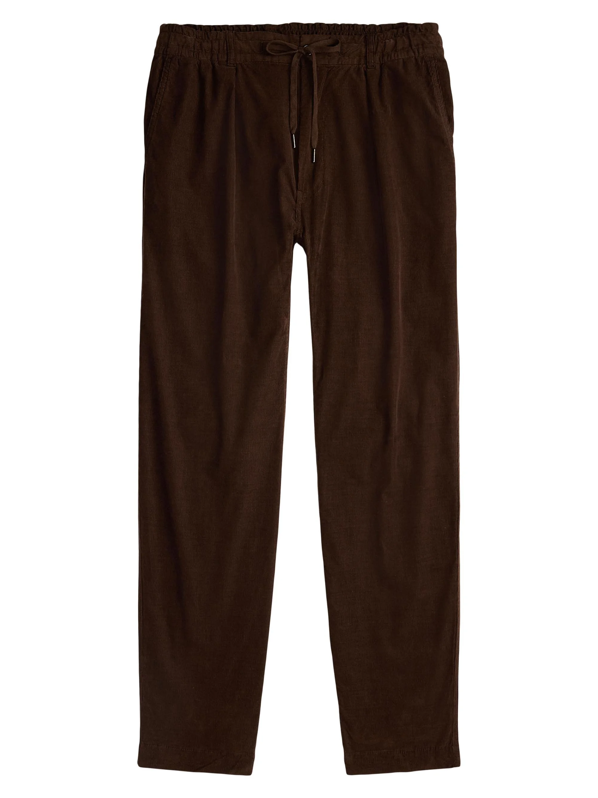 Men's Stretch-Cotton Drawstring Pants - Dark Brown - 1