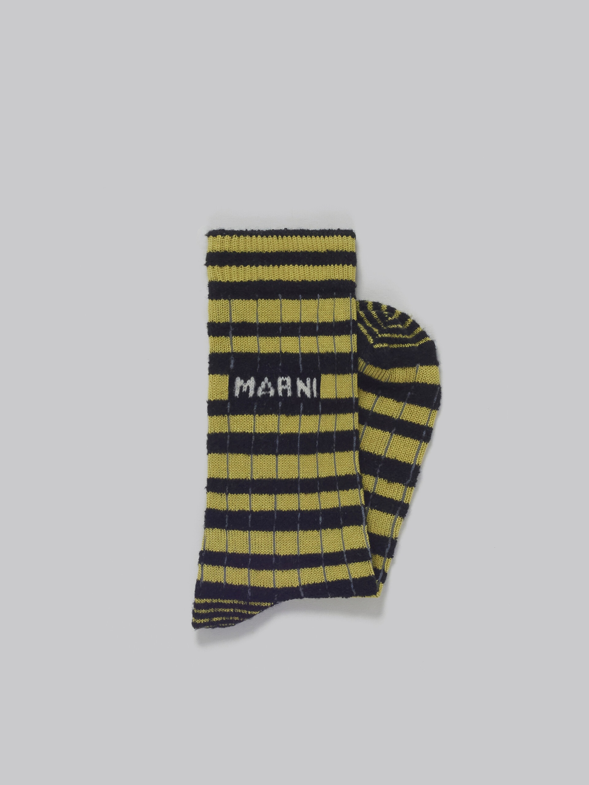 GREEN AND BLACK SOCKS WITH TERRY STRIPES - 2