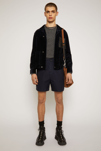 Acne Studios Cotton cargo shorts navy blue outlook