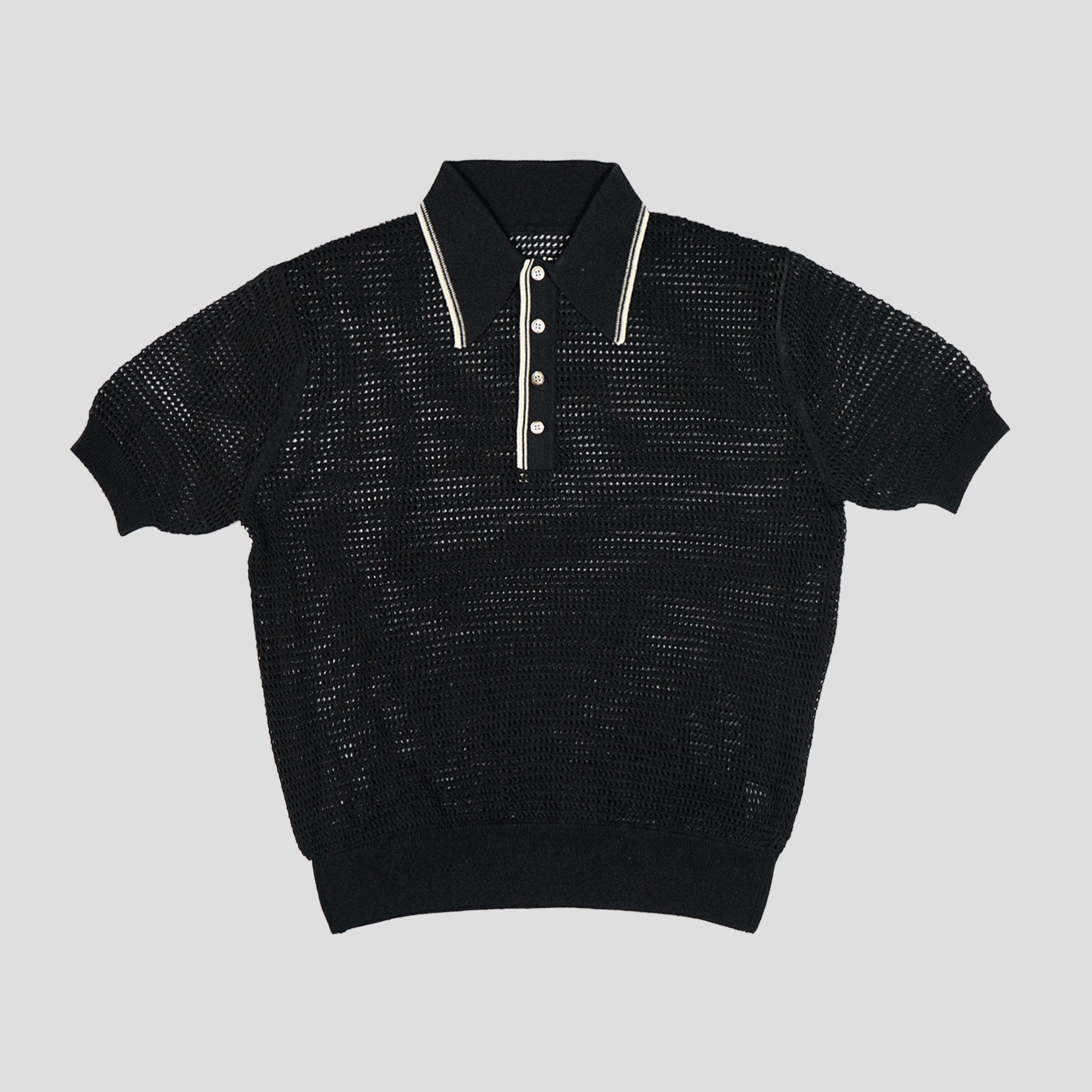 12G MESH KNIT POLO SHIRT - 1