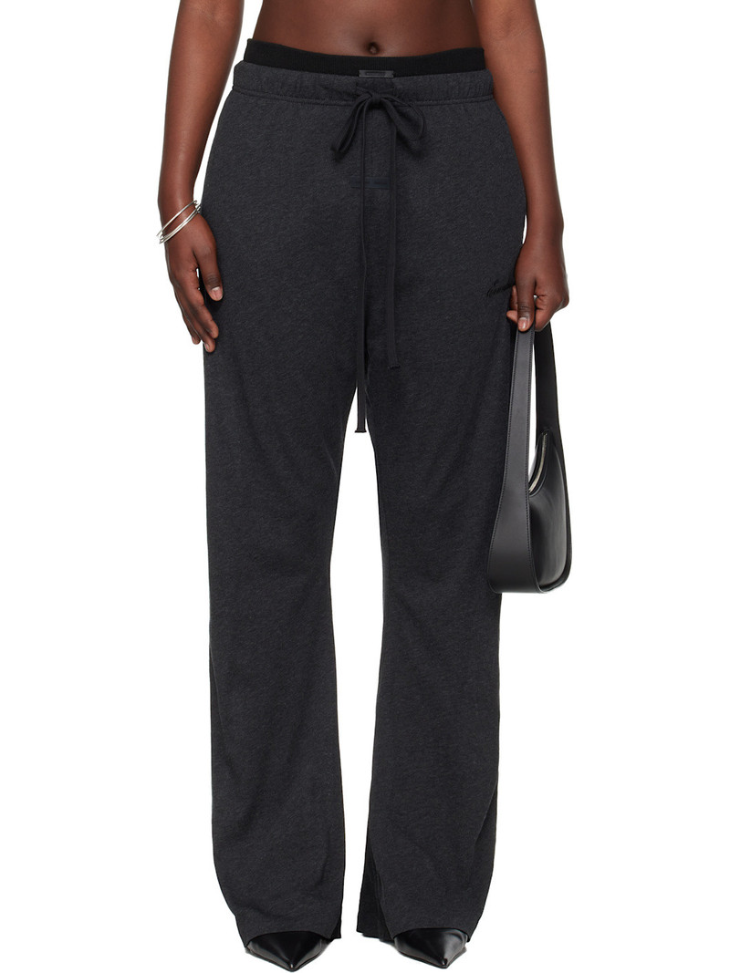 Gray Holiday Jersey Flare Lounge Pants 1
