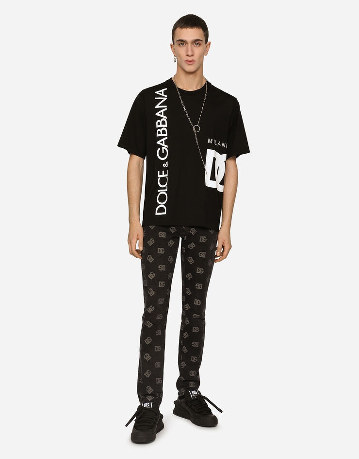Skinny stretch jacquard jeans with DG Monogram design - 5