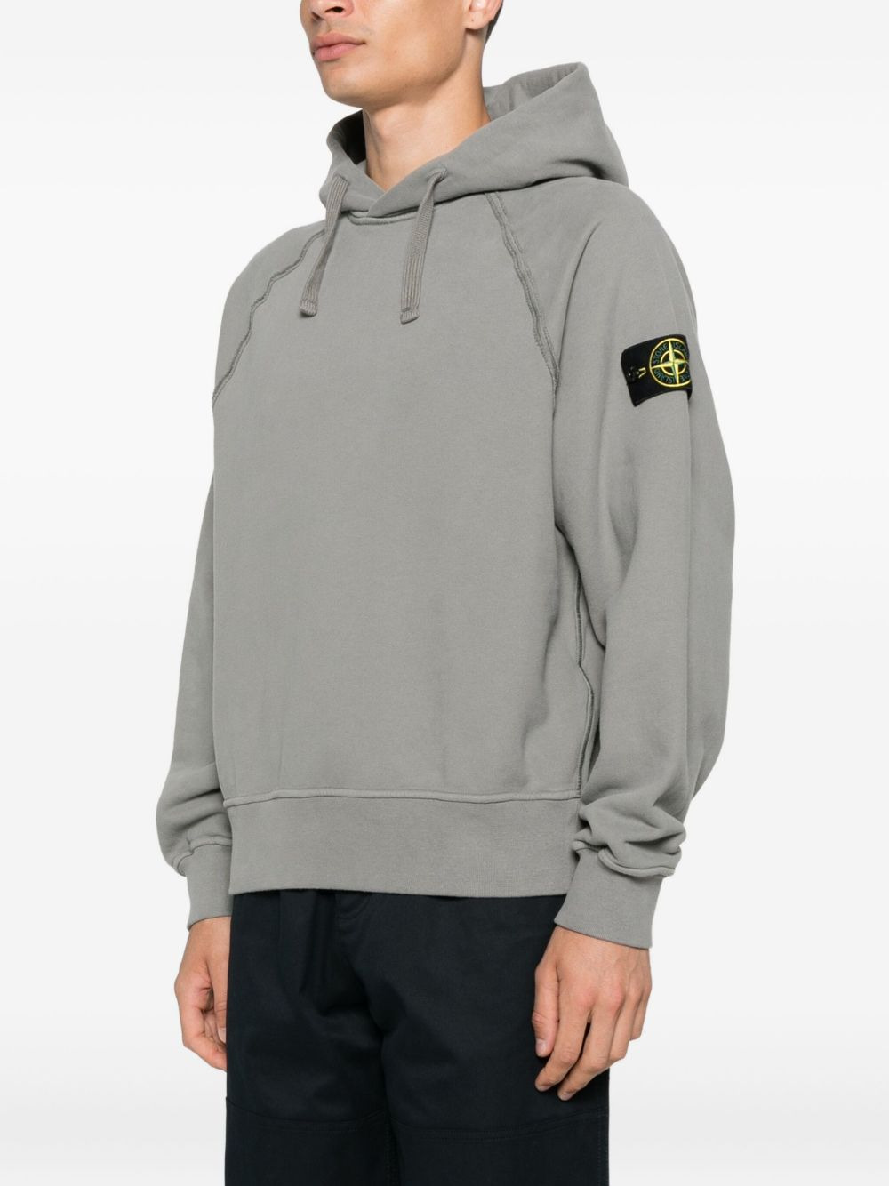 raglan-sleeve logo-patch hoodie - 3