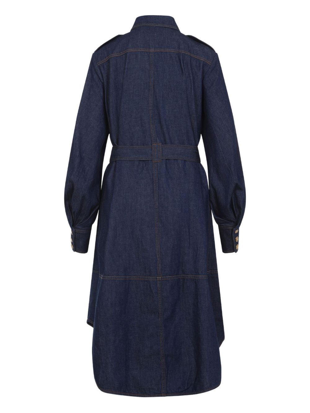 belted denim shirt dress - 2