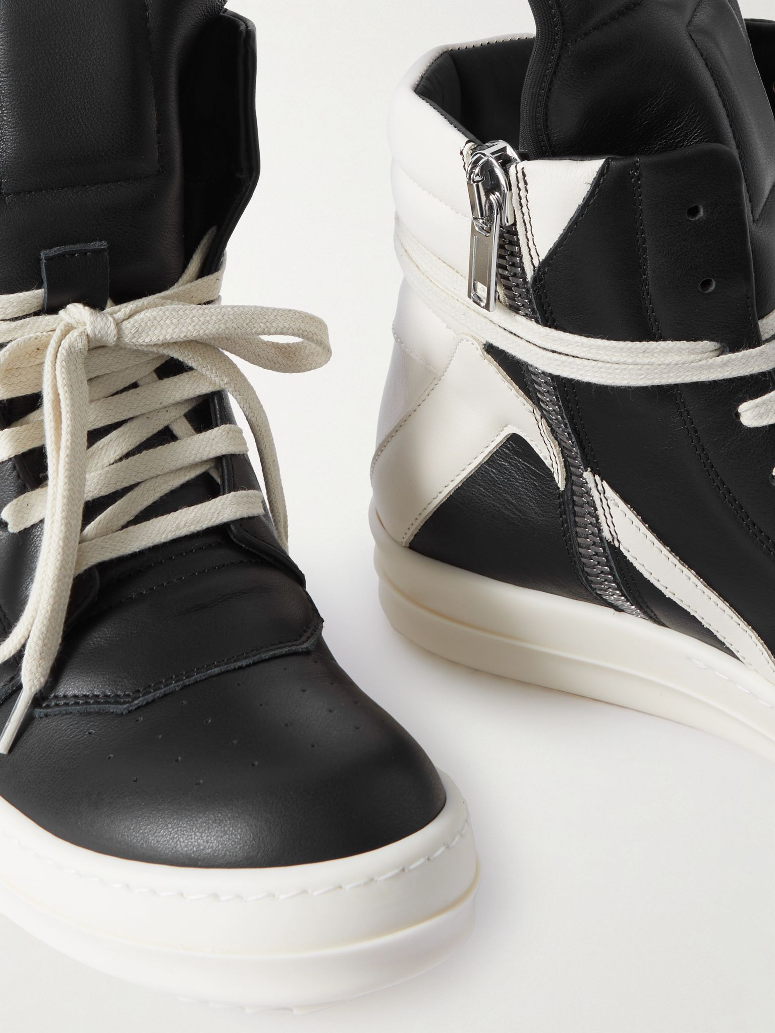 Geobasket two-tone leather high-top sneakers Black - 4