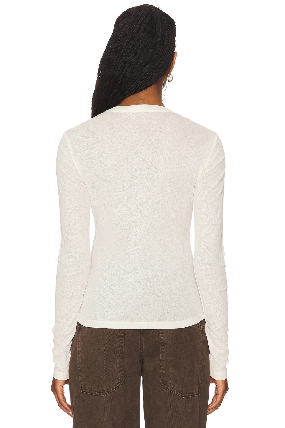 Printed Marl Mesh Long Sleeve Top - 3